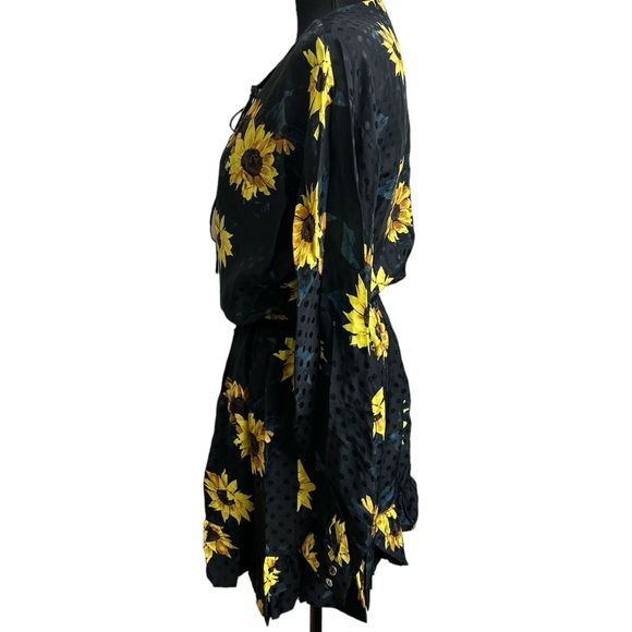 The KOOPLES Sunflower long Sleeve Sunflower Dress, Size 1 is a Small - Picture 5 of 7